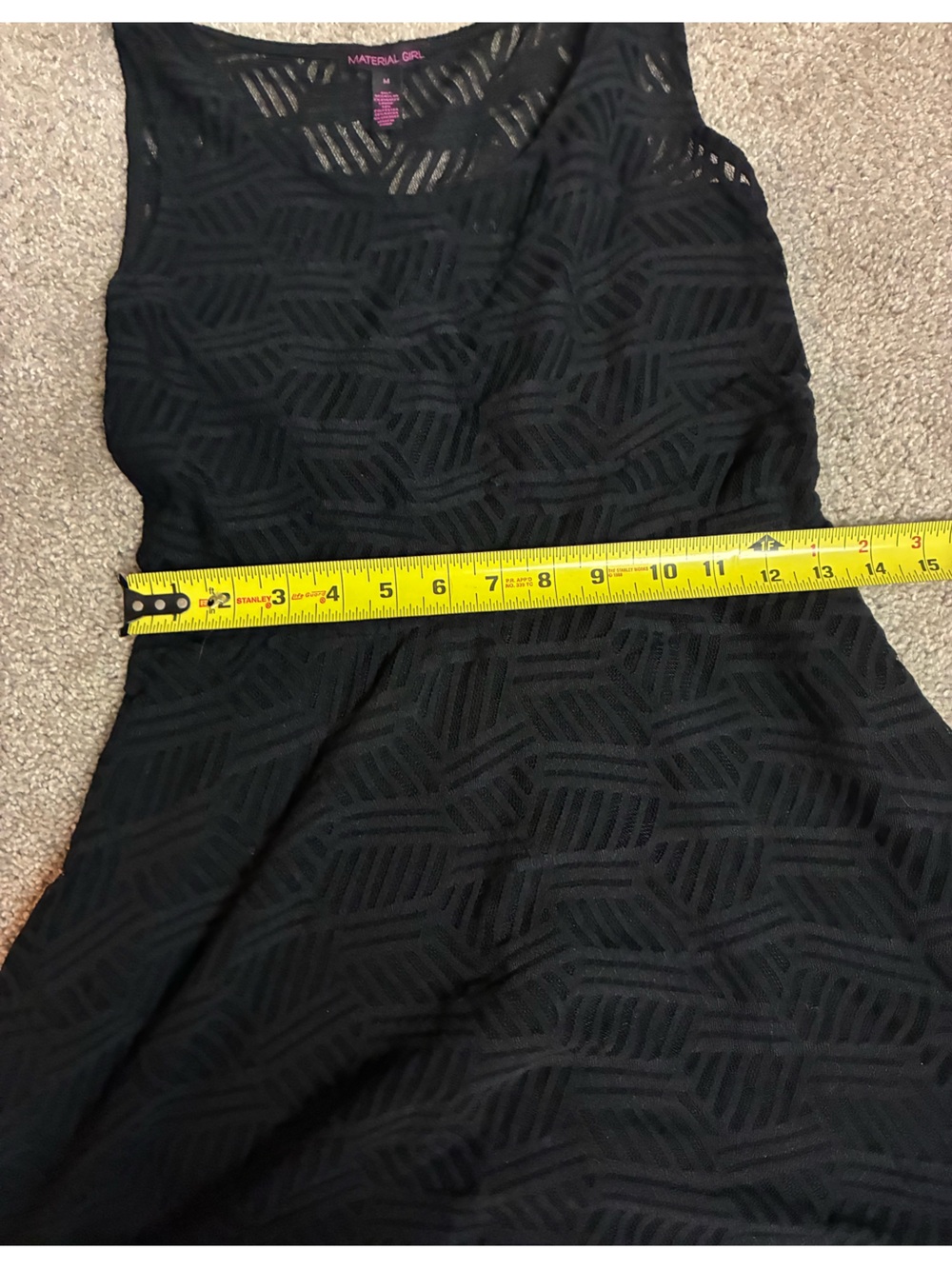 Material Girl Black Sheer Patterned Dress - Picture 4 of 4